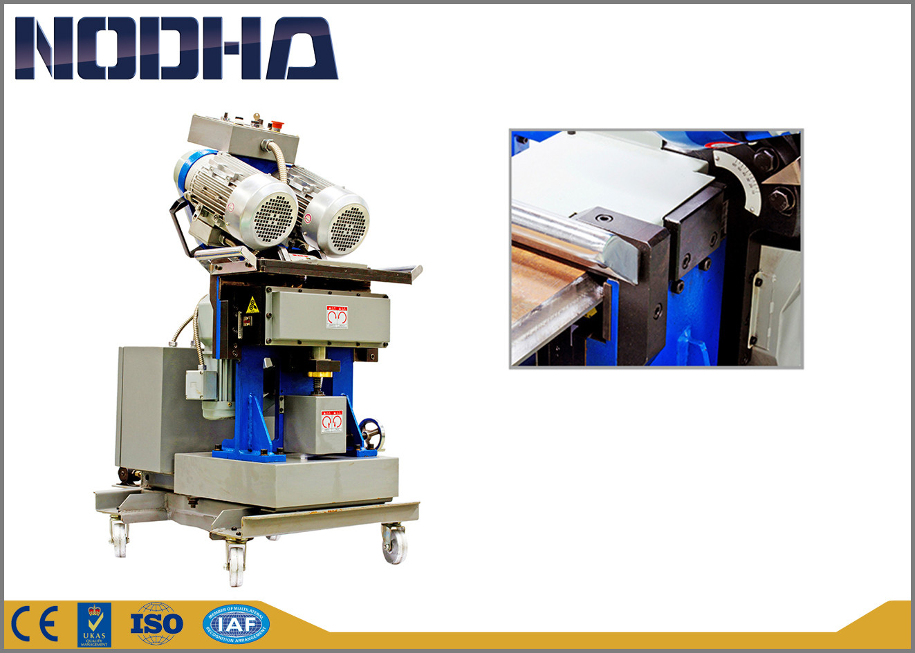 60mm Cutter Size Plate Edge Milling Machine With Adjustable Bevel Angle