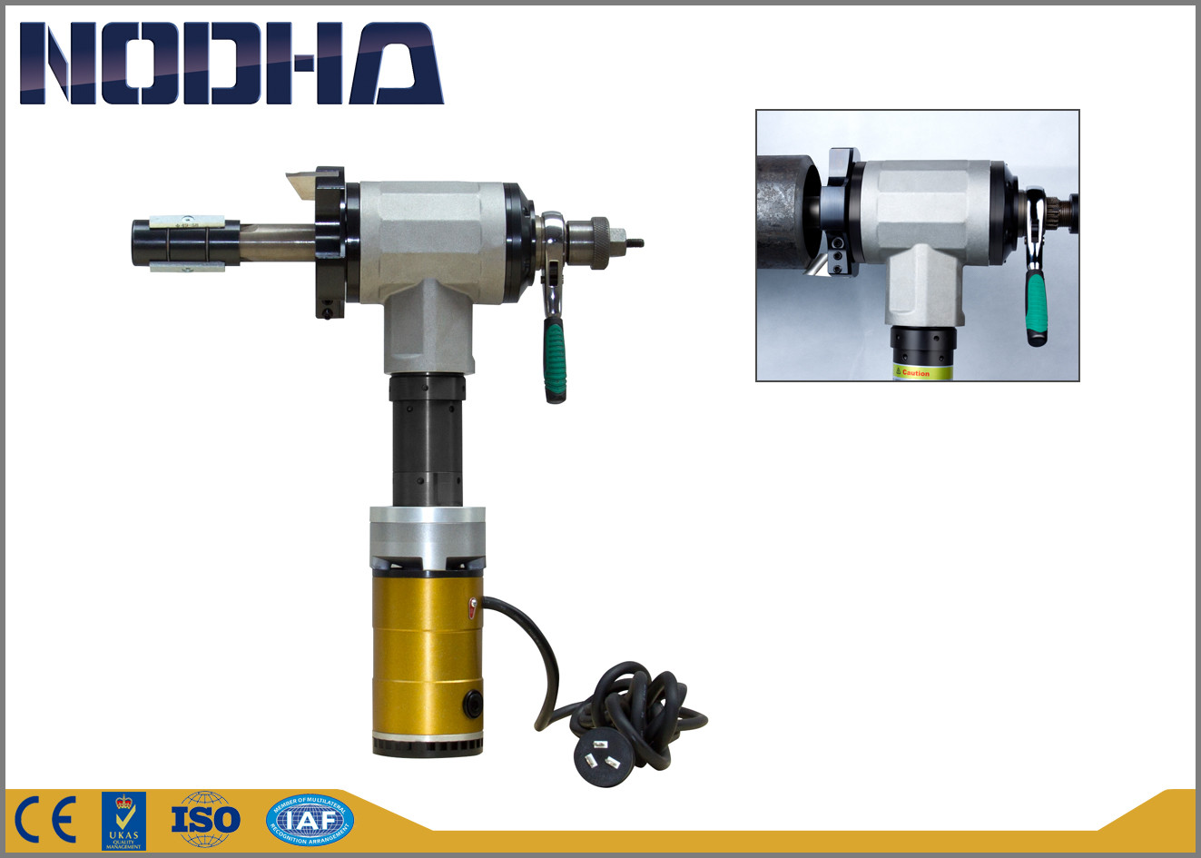 Portable ID - Mounted Electric Pipe Beveling Machine NODHA Brand 1200W