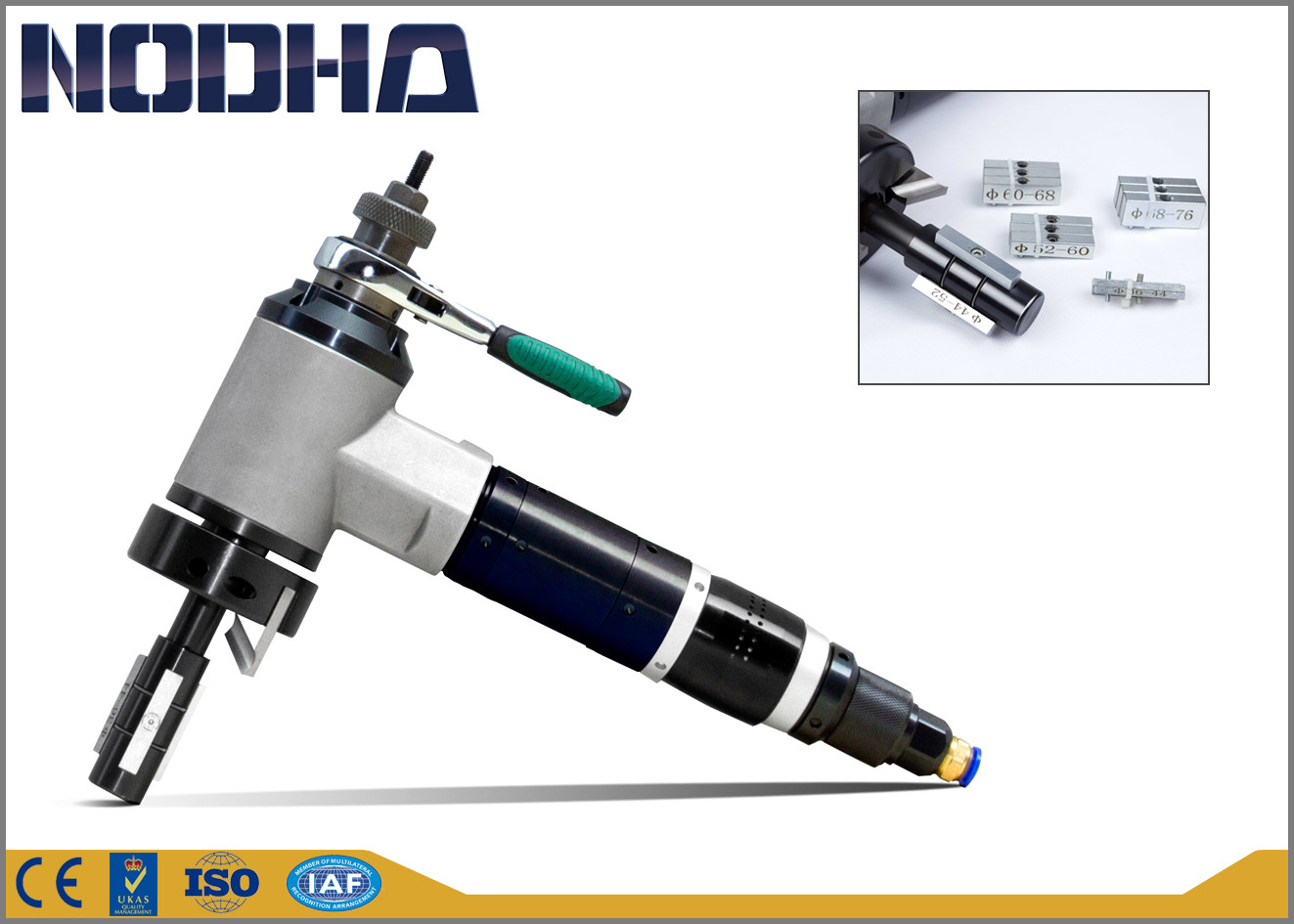 900L/Min@0.6Mpa Pneumatic Pipe Beveling Machine autofeed 3'' OD new surface treatment OEM / ODM Available NODHA